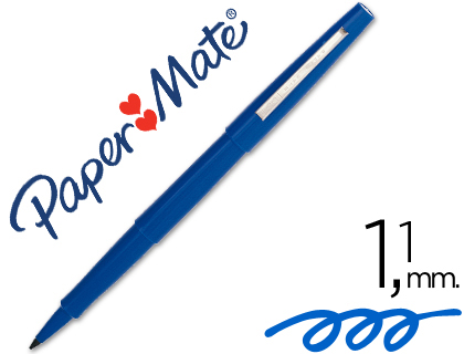 Rotulador Paper Mate punta nylon azul